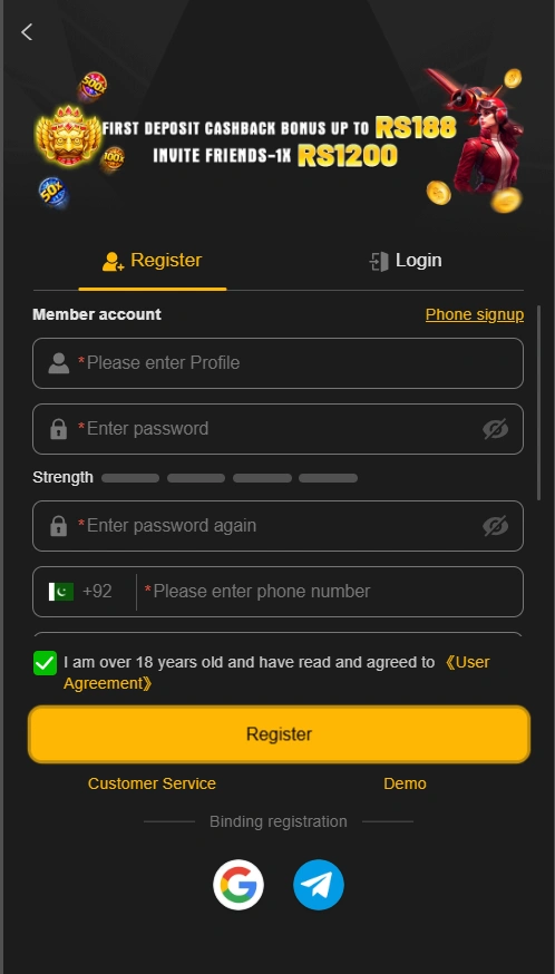 188pkr game register