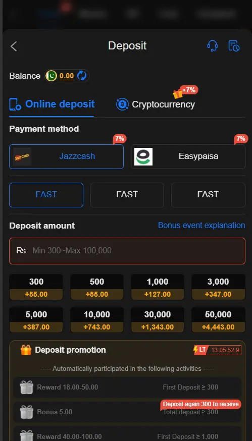 98s game deposit