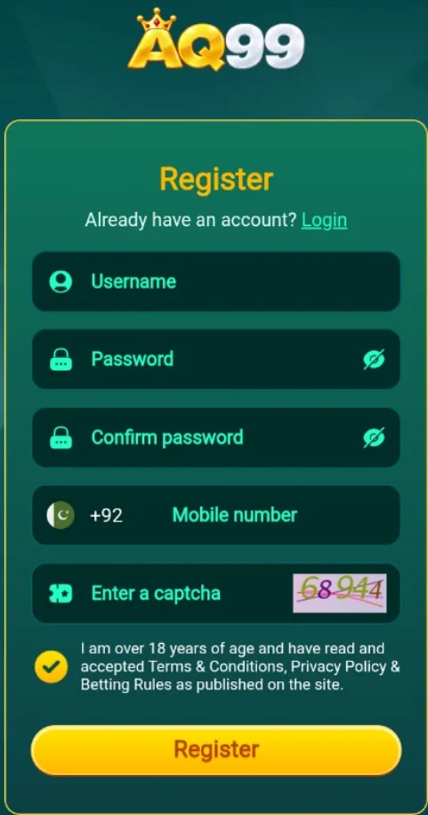 AQ99 Game login image