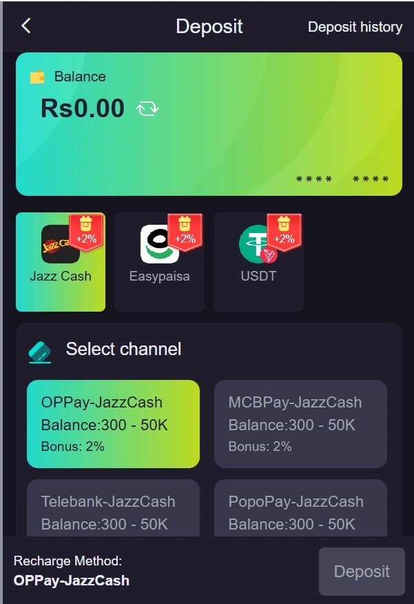 pakvip game deposit
