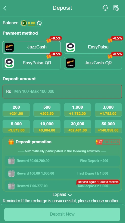 tz777 game deposit image