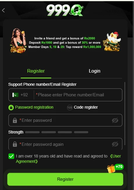 999Q Game Register image
